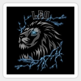 Lightning Leo (blue) Sticker